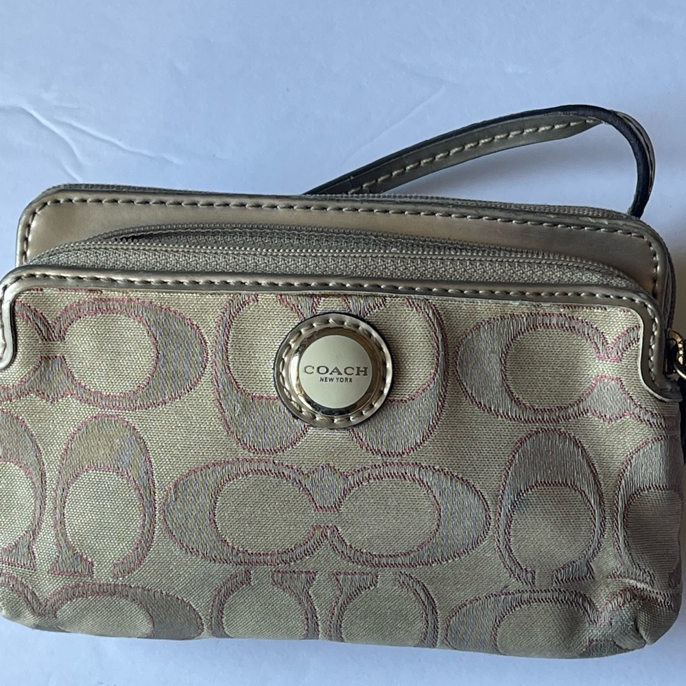 Coach double zip wallet/wristlet